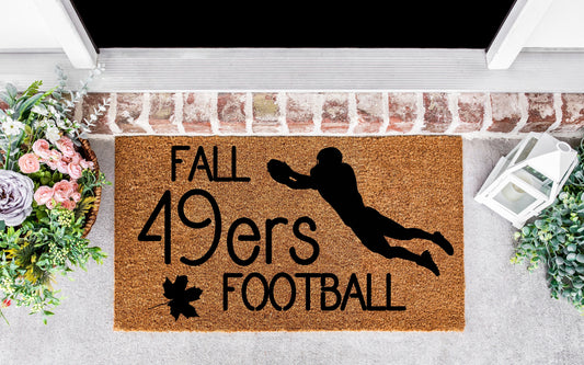 Fall 49ers Football, San francisco, 49ers, 49ers doormat, 49ers gifts, football gifts for him,football gifts for men,christmas gift football