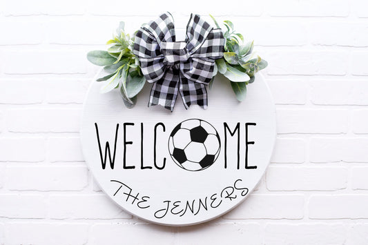 Soccer front door sign, front door decor soccer, soccer mom gift, front door hanger soccer, soccer wife gift, soccer coach gift, soccer men