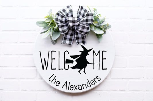 Halloween witch decor, Halloween welcome sign, witch decor for halloween, front door sign halloween, front door hanger halloween,witch decor