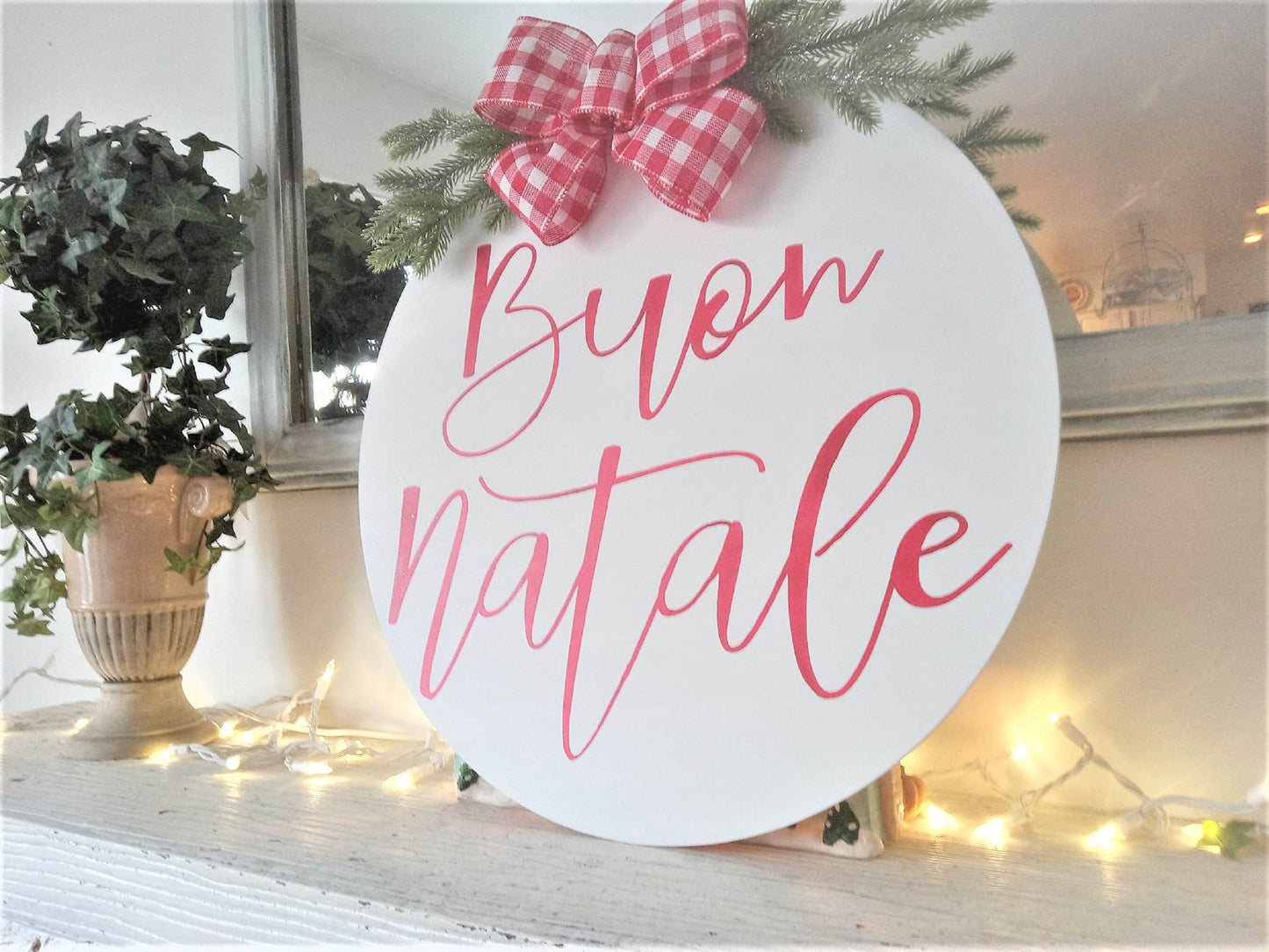 Italian Wall Art, Italian Gifts, Italian wall decor, Buon Natale Sign for front door, Merry Christmas sign, Italian wall art sayings