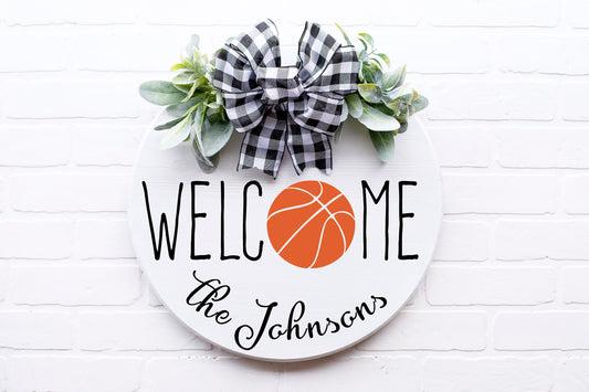 Basketball door sign, front door sign basketball, basketball mom gift, basketball decor, front door hanger basketbal, front door wreath