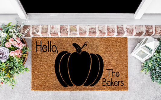 Hello Pumpkin doormat, Hello pumpkin sign, Pumpkin decor, pumpkin decorations, doormat fall, doormat cute, doormat autumn,porch decor fall