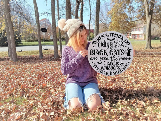When witches go riding sign, front door hanger halloween, front door sign halloween, front door decor halloween, front porch decor halloween