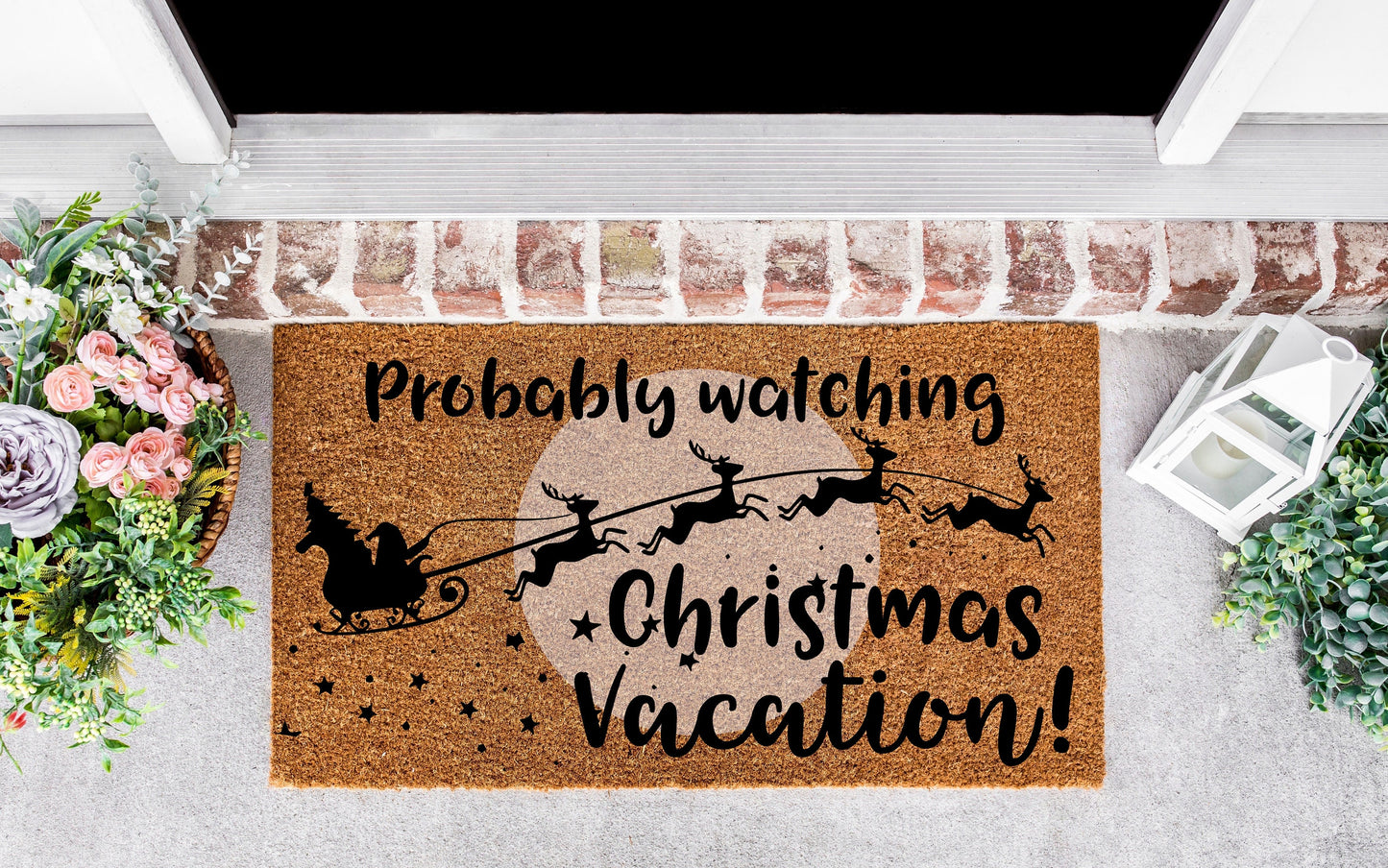 Probably watching Christmas Vacation, Christmas Vacation Decor, Christmas Vacation Sign, doormat Christmas, doormat funny,Clark Griswold