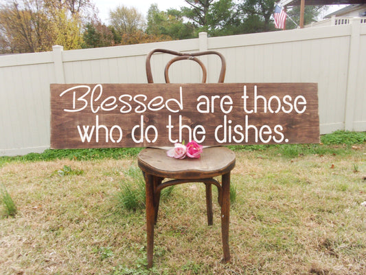 Blessed are those who do the dishes sign, funny kitchen signs, funny gifts for women, funny gifts for her, kitchen signs farmhouse, wall art