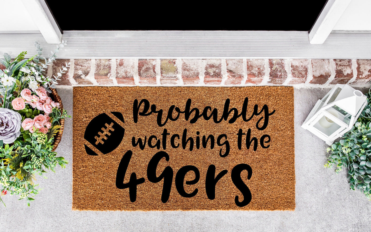Fall 49ers Football, San francisco, 49ers, 49ers doormat, 49ers gifts, football gifts for him,football gifts for men,christmas gift football