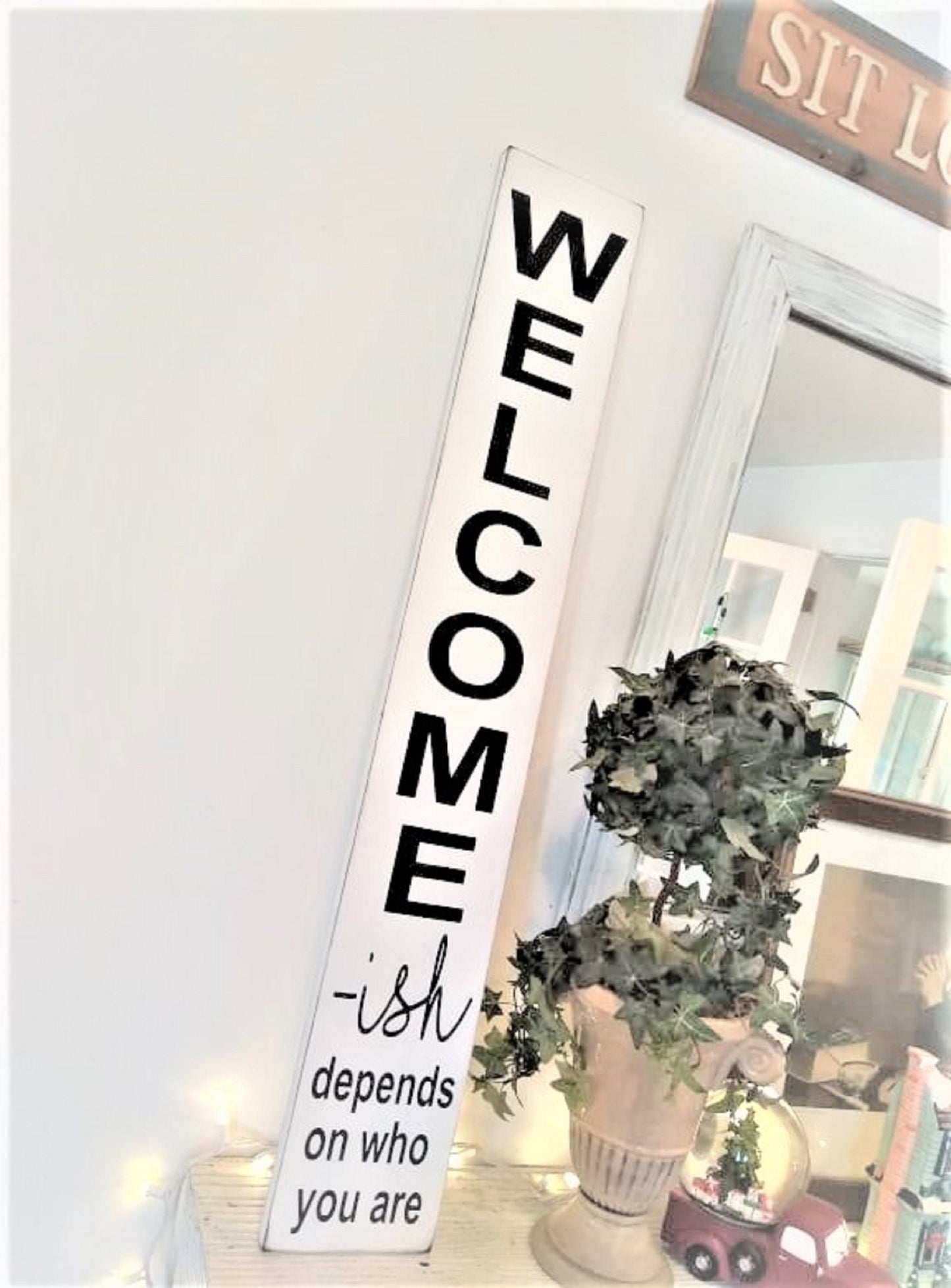 Vertical porch leaners welcome, 6x36", porch leaner christmas, porch leaner fall, porch leaner halloween,porch leaner football, door sign