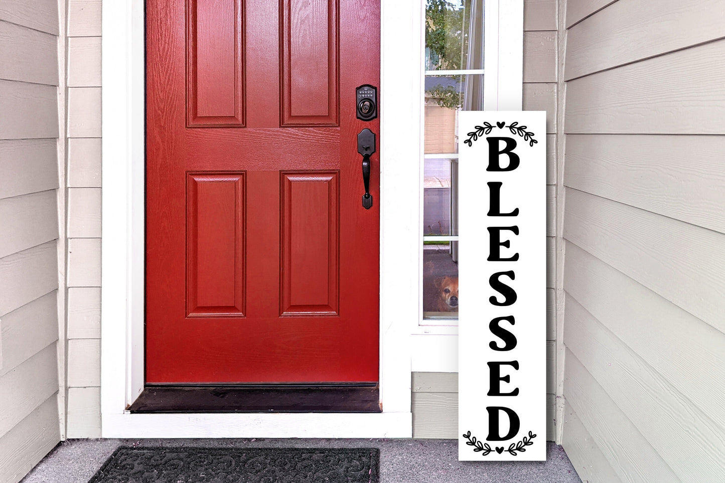 Blessed Sign, porch leaners welcome, porch leaner sign, front porch sign, tall welcome sign, front porch decor, personalized, with name