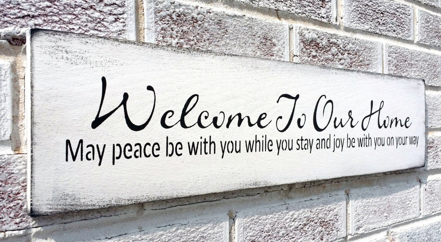 Welcome to our home sign, housewarming party decorations, housewarming party welcome sign, housewarming party decor, peace be with you