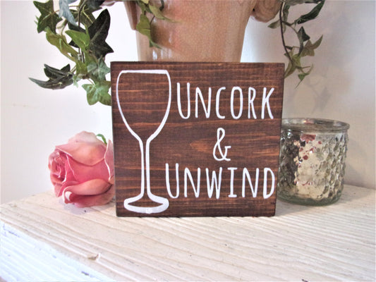 Wine Gifts, Wine gifts for women, Uncork and Unwind sign, wine gifts ideas, wine lover gift for women, winery sign, bar sign for home bar