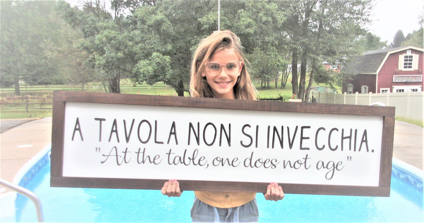 Italian gifts, Italian wall art, Italian gifts for women, Italian gifts for men, Italian wall decor, A tavola non si invecchia, Eat sgn