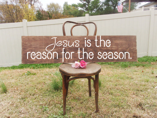 Jesus is the reason for the season, front door decor Christmas, front door sign Christmas, front door hanger christmas, Merry Christmas sign