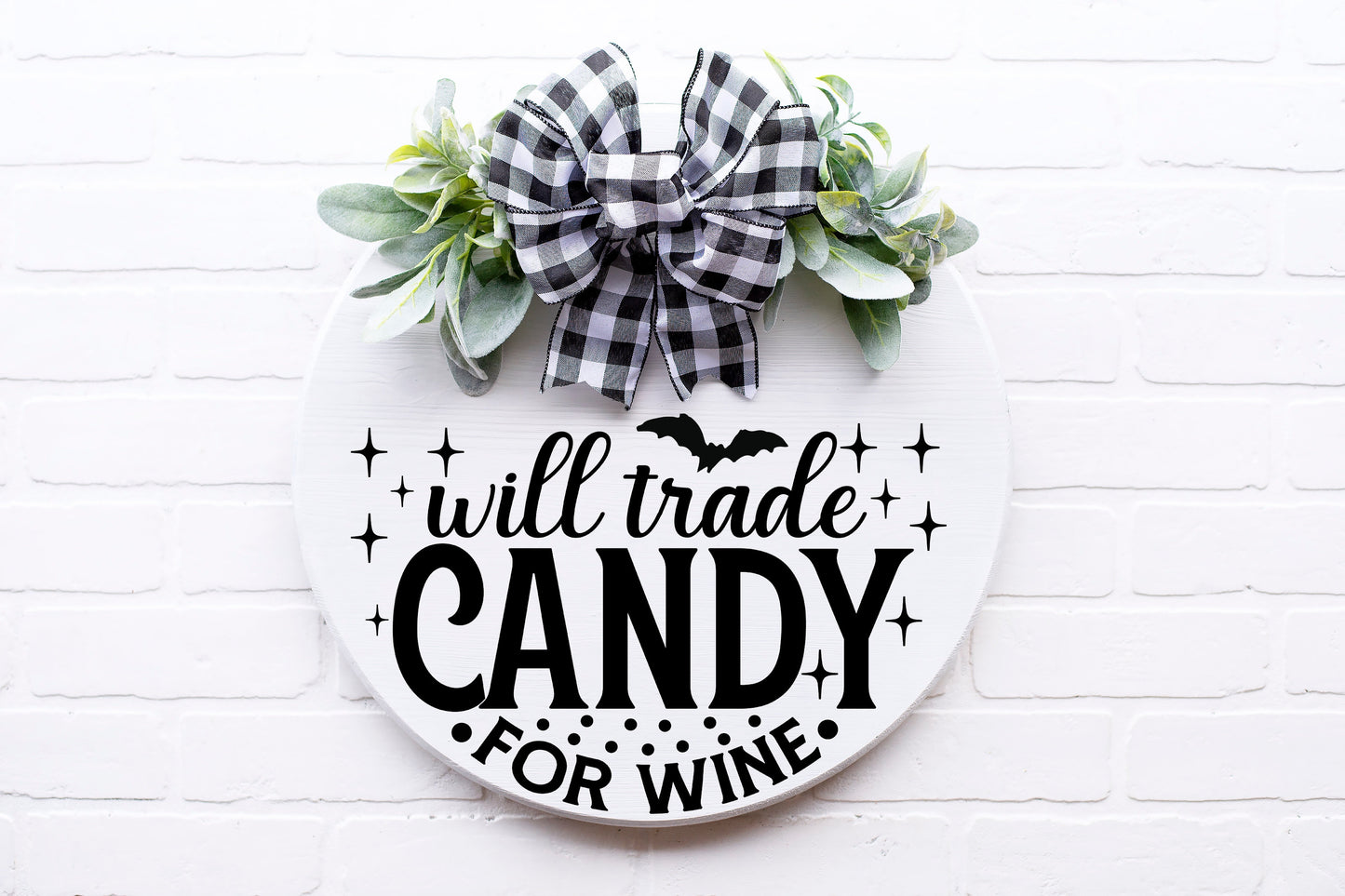 Front door sign Halloween, front door decor Halloween, Door sign Halloween, welcome sign halloween, funny, will trade candy for wine,