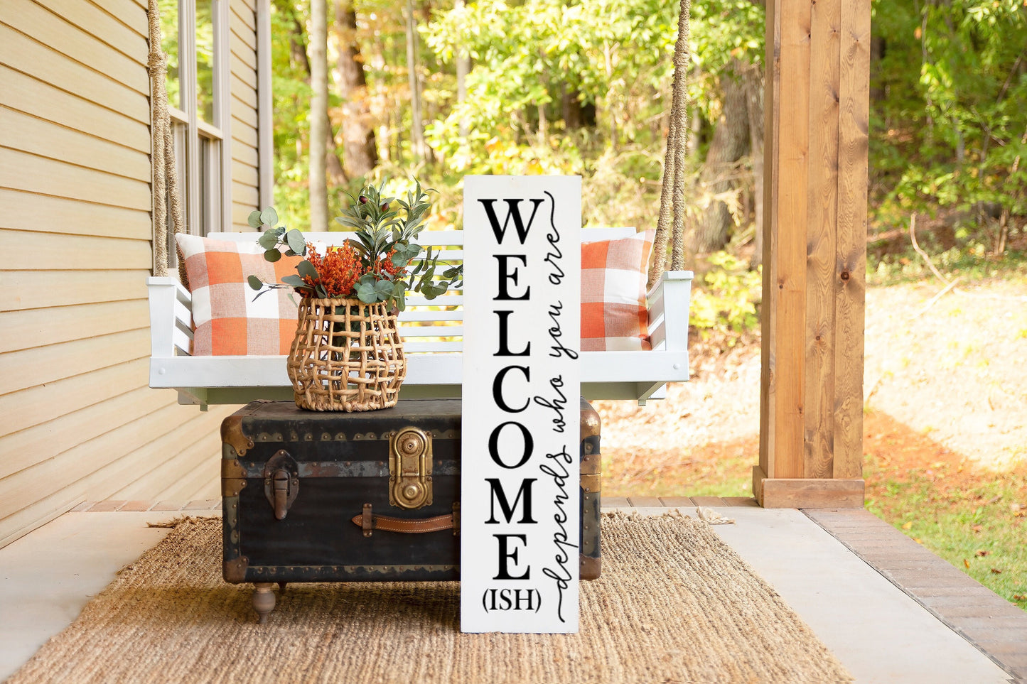 Welcome ish sign, porch sign funny, porch sign vertical, funny porch decor, welcomeish sign, front porch sign funny, porch sign vertical