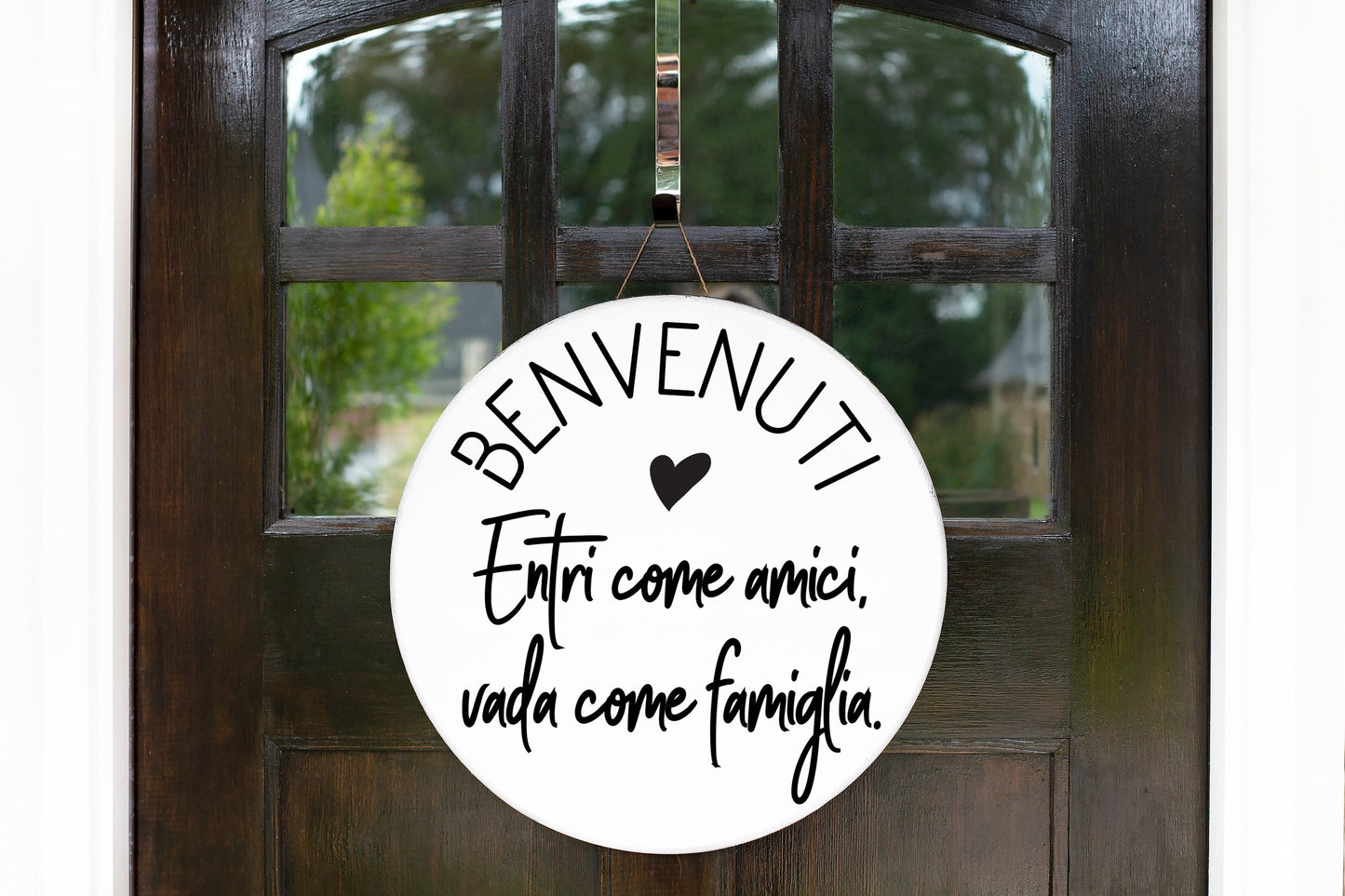Italian welcome mat, benvenuti sign, Italian gifts, Italian gifts for women, Enter as friends leave as family, housewarming party decor