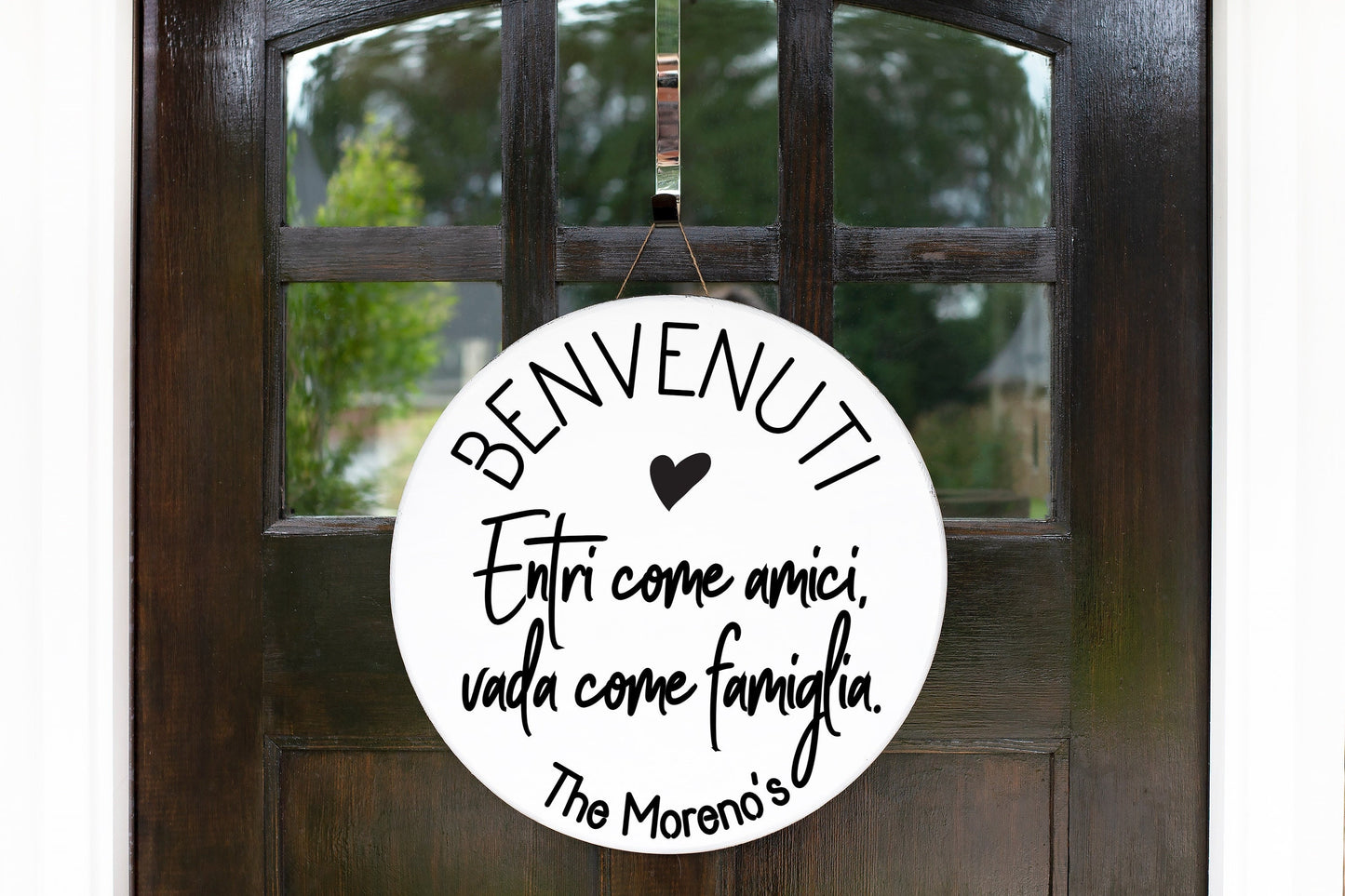 Italian welcome mat, benvenuti sign, Italian gifts, Italian gifts for women, Enter as friends leave as family, housewarming party decor