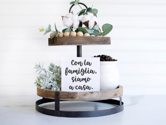 With family we are at home sign, Italian gifts, Italian family sign, Italian christmas gift, Christmas present for family, family sign,