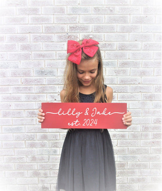 Bridal Shower Gift Personalized, Personalized Wedding Gift, Wedding Sign, Last Name Sign, Established Sign, Family Name Sign, Family Gift