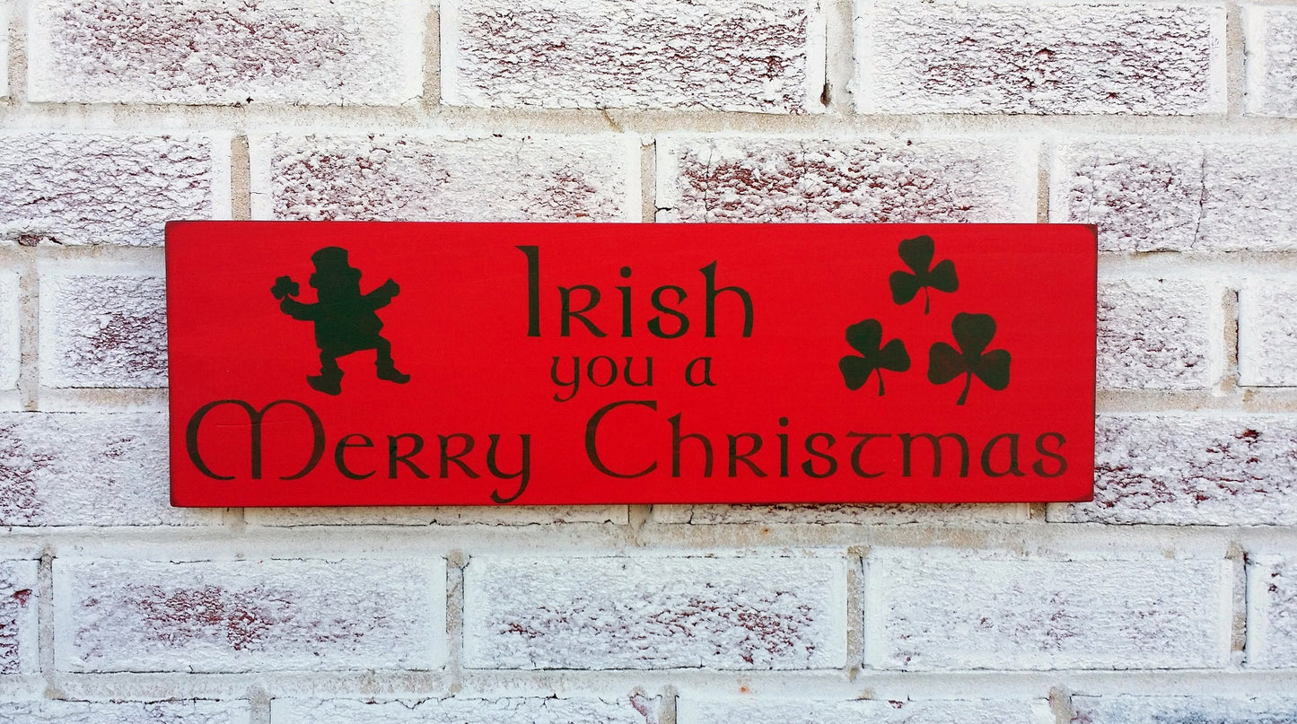 Irish you a Merry Christmas sign, Merry Christmas Sign, Irish gifts for women, Merry Christmas sign wood, front door sign christmas,i wish