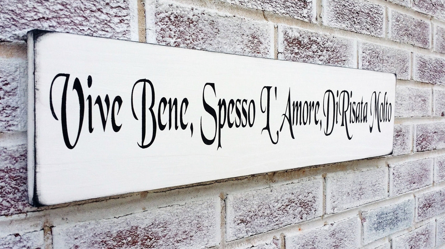 Live Well, Laugh Often, Love Much, Italian wall art, Italian signs, Italian wall decor, Italian gifts, Italian art, Tuscan decor, New York
