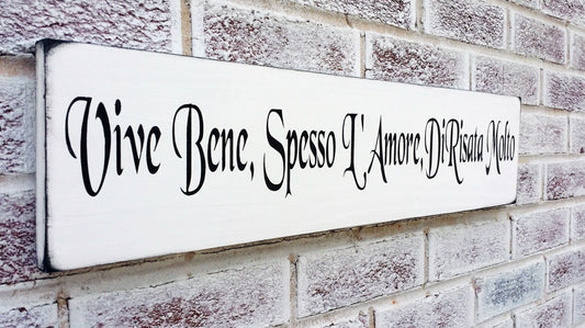 Live Well, Laugh Often, Love Much, Italian wall art, Italian signs, Italian wall decor, Italian gifts, Italian art, Tuscan decor, New York