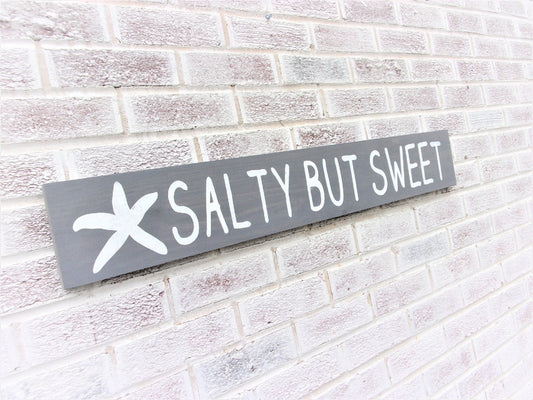 Salty but sweet sign,beach decor for bedroom, beach wall art, seashore decor, beach gifts for women, coastal bedroom decor, beach signs wood