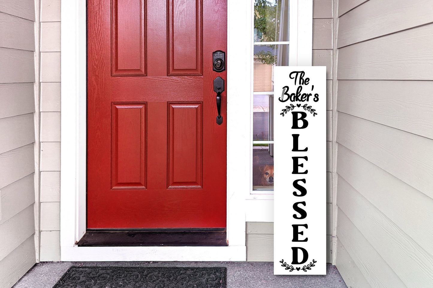 Blessed Sign, porch leaners welcome, porch leaner sign, front porch sign, tall welcome sign, front porch decor, personalized, with name