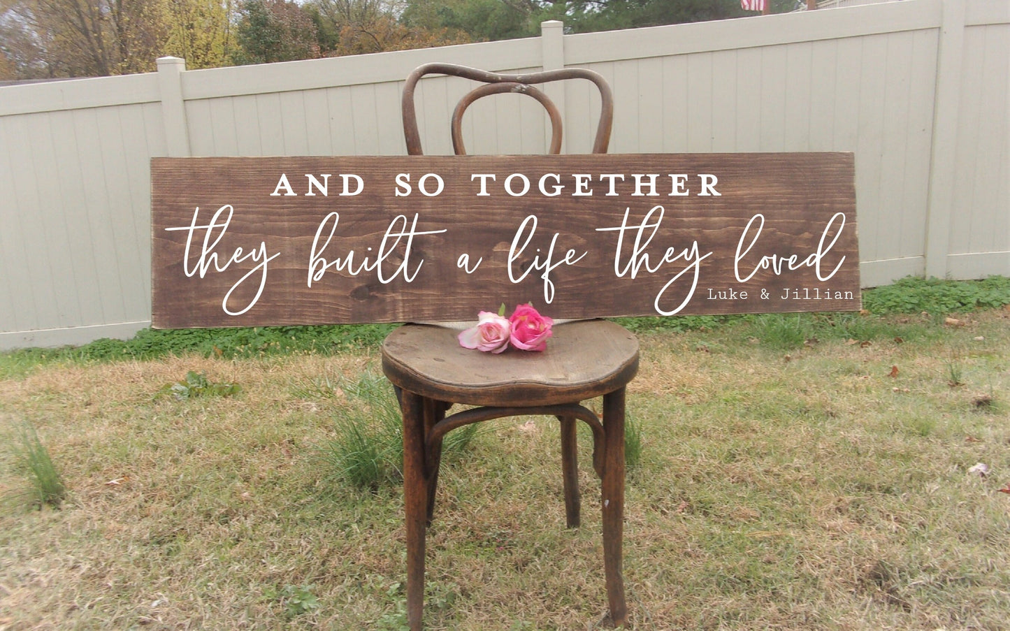 Together they built a life they love sign, Personalized New house gift, Newlywed gift, housewarming gift for couple, housewarming gift ideas